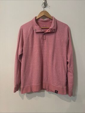 Margaritaville Island Reserve Pink 100% Cotton Snap Pullover Sweatshirt